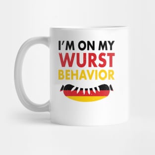 I'm On My Wurst Behavior! Funny German Flag Oktoberfest Apparel Gifts Mug